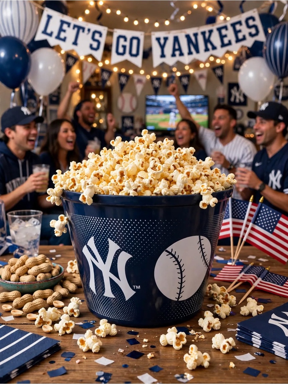 New York Yankee Navy Popcorn Bucket - Official MLB Fan Gear